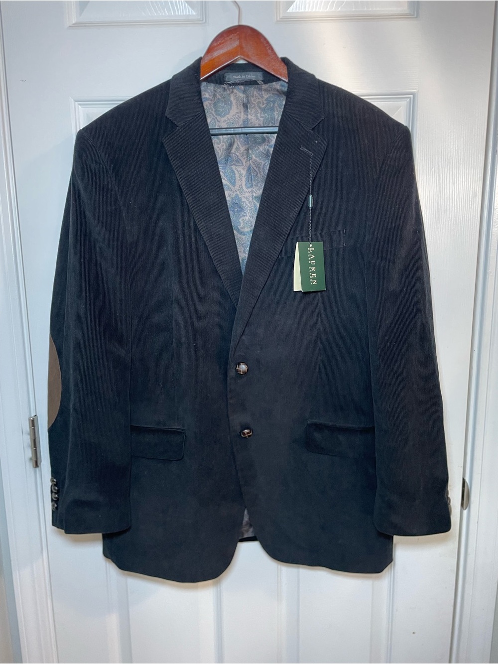 Lauren Ralph Lauren Men’s Corduroy Blazer 42R Brown Elbow Patches NWT